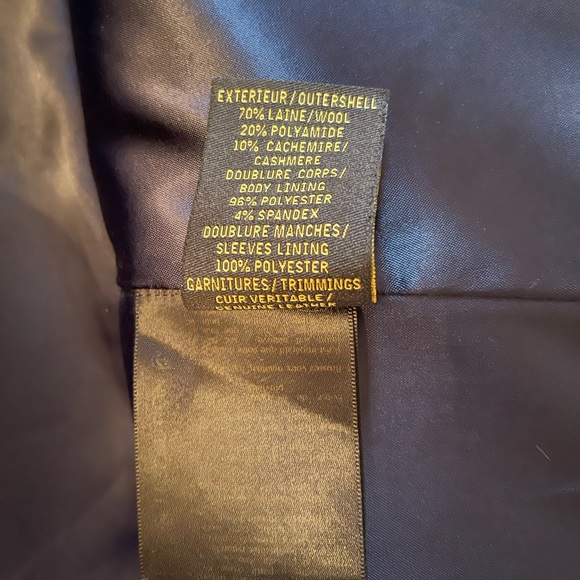 Mackage Navy Blue Wool Cashmere Blend Single Breasted Coat Size Small - Picture 10 of 16